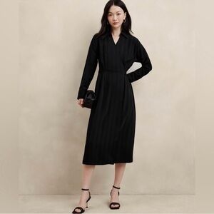 Banana Republic Tonal Black Wrap Dress